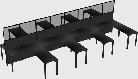 Shared l-shape cubicle