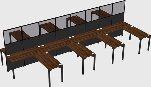 Shared l-shape cubicle