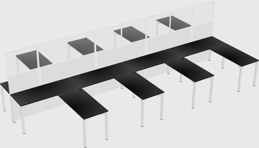 Shared l-shape cubicle