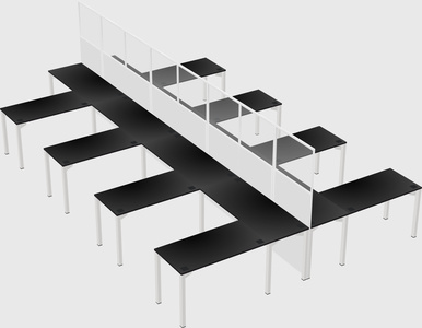 Shared l-shape cubicle