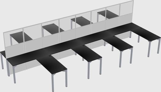 Shared l-shape cubicle
