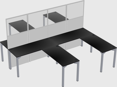 Shared l-shape cubicle