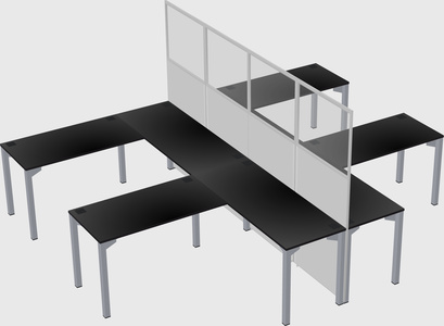 Shared l-shape cubicle