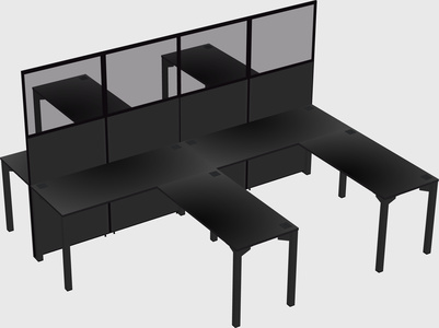 Shared l-shape cubicle