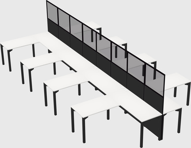 Shared l-shape cubicle