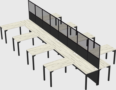 Shared l-shape cubicle