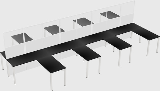 Shared l-shape cubicle