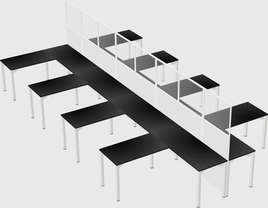 Shared l-shape cubicle
