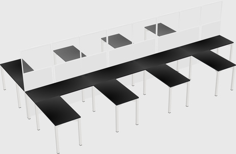 Shared l-shape cubicle