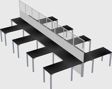 Shared l-shape cubicle