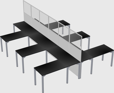 Shared l-shape cubicle
