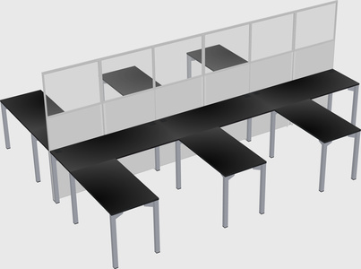 Shared l-shape cubicle