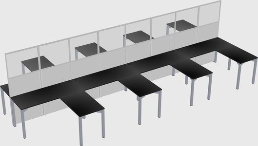 Shared l-shape cubicle