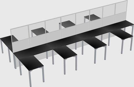 Shared l-shape cubicle