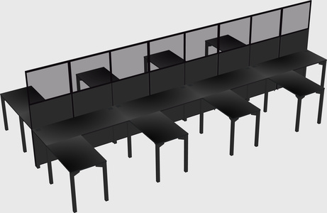 Shared l-shape cubicle