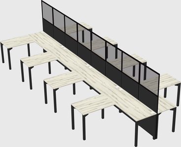 Shared l-shape cubicle
