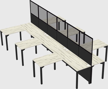 Shared l-shape cubicle