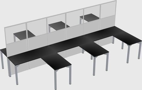 Shared l-shape cubicle