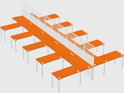 Shared l-shape cubicle