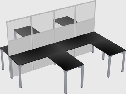 Shared l-shape cubicle