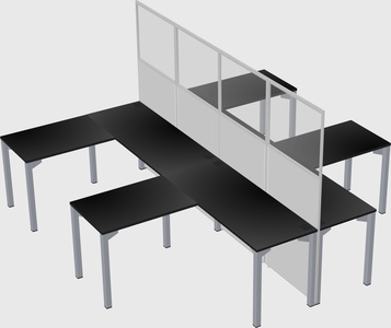 Shared l-shape cubicle