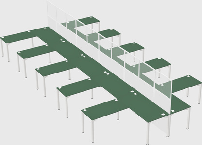 Shared l-shape cubicle