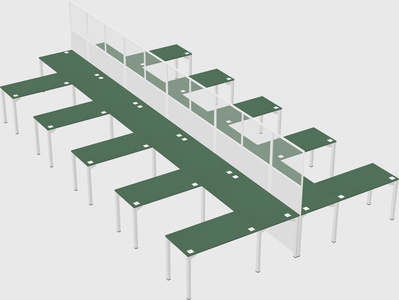 Shared l-shape cubicle