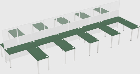Shared l-shape cubicle