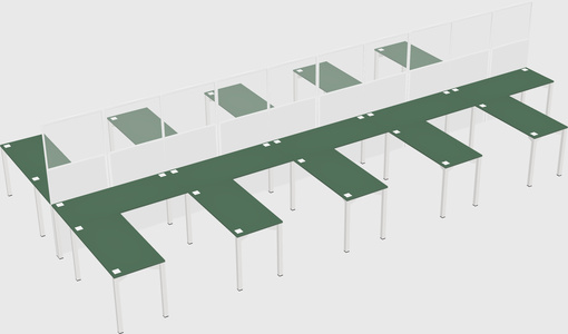 Shared l-shape cubicle