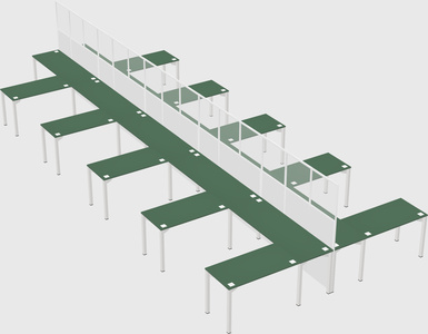 Shared l-shape cubicle