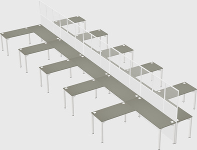 Shared l-shape cubicle