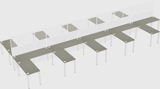 Shared l-shape cubicle