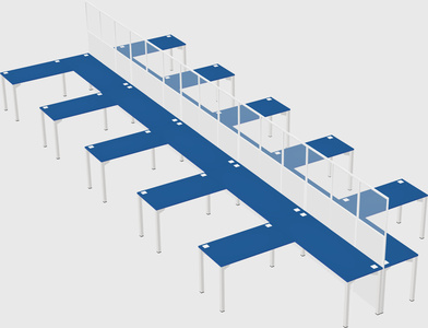 Shared l-shape cubicle