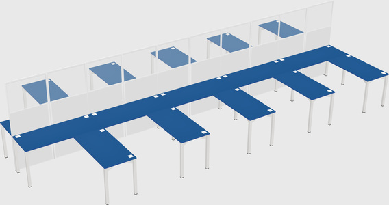 Shared l-shape cubicle