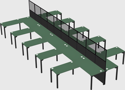 Shared l-shape cubicle