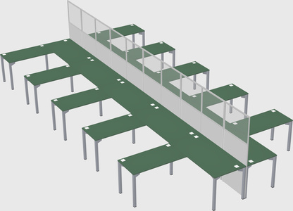 Shared l-shape cubicle