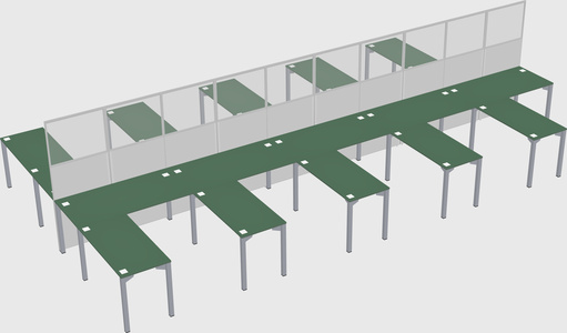 Shared l-shape cubicle