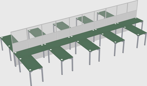 Shared l-shape cubicle