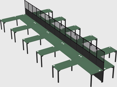 Shared l-shape cubicle