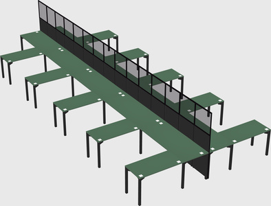 Shared l-shape cubicle