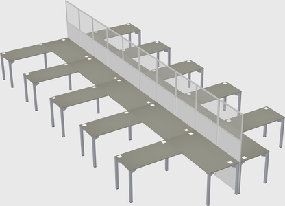 Shared l-shape cubicle