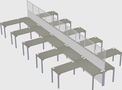 Shared l-shape cubicle