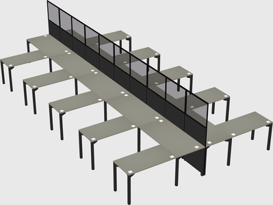 Shared l-shape cubicle