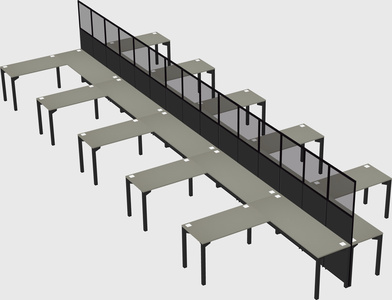 Shared l-shape cubicle