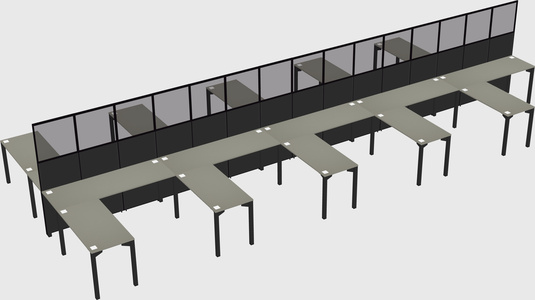 Shared l-shape cubicle