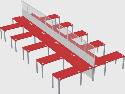 Shared l-shape cubicle
