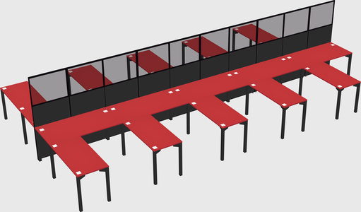 Shared l-shape cubicle