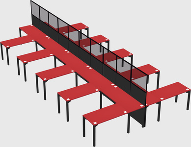 Shared l-shape cubicle
