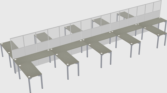 Shared l-shape cubicle