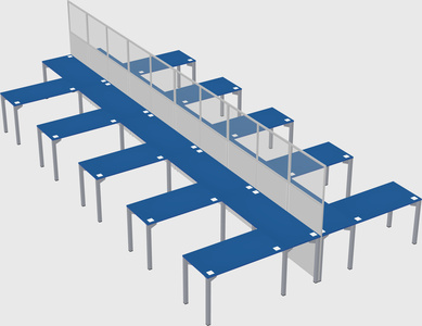 Shared l-shape cubicle